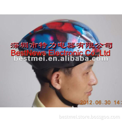 Flashing LED helmet for bicycle